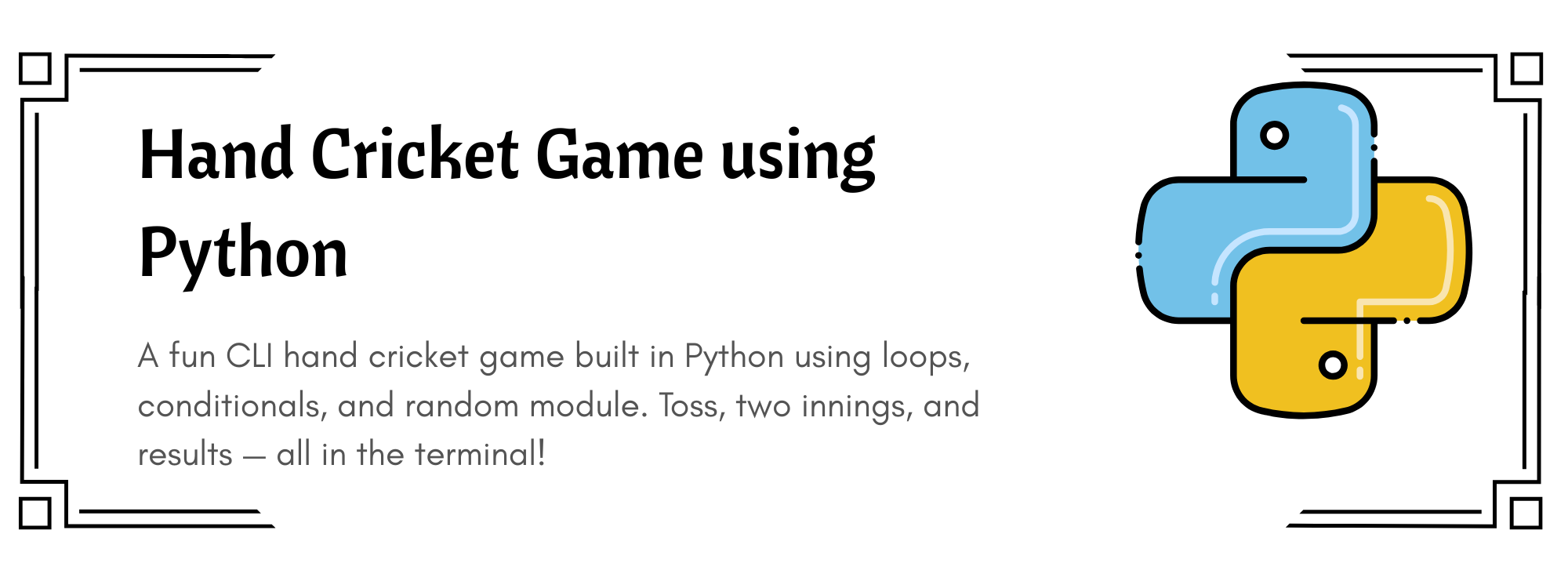 Building My First Terminal Game in Python: Hand Cricket 🏏