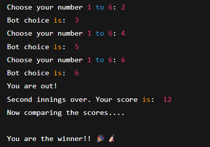 Final score and result